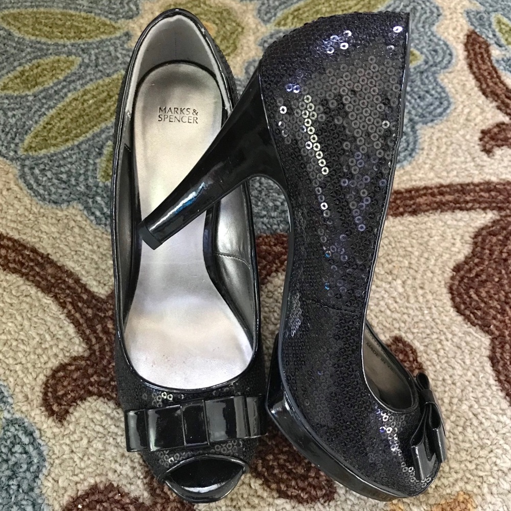 Marks & Spencer | Peep toe sequin heels